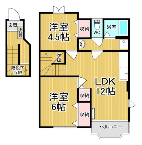 【間取り】 | ヴィラルミエールＤ | ファミリーさん向けのお部屋です♪