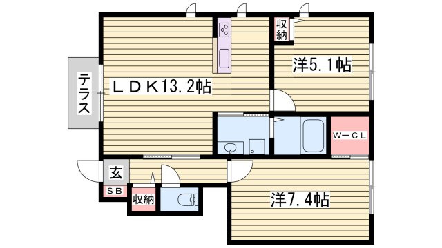 ハイツ熊見Ⅴ　A棟の間取り