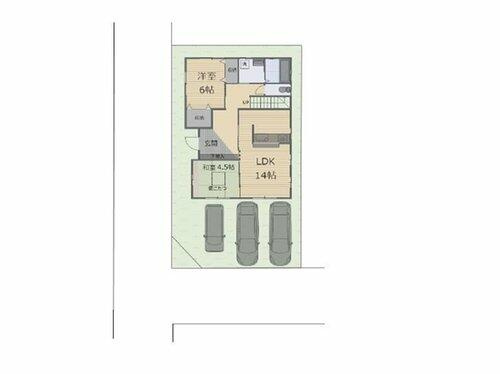 宇都宮市五代３丁目　３ＬＤＫ　中古住宅の区画図