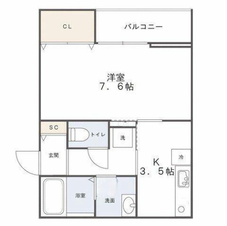ＫAFU(カフー)天神【キャシュバック対象物件】の間取り