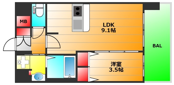 プレサンス桜川グロワールの間取り|現状有姿