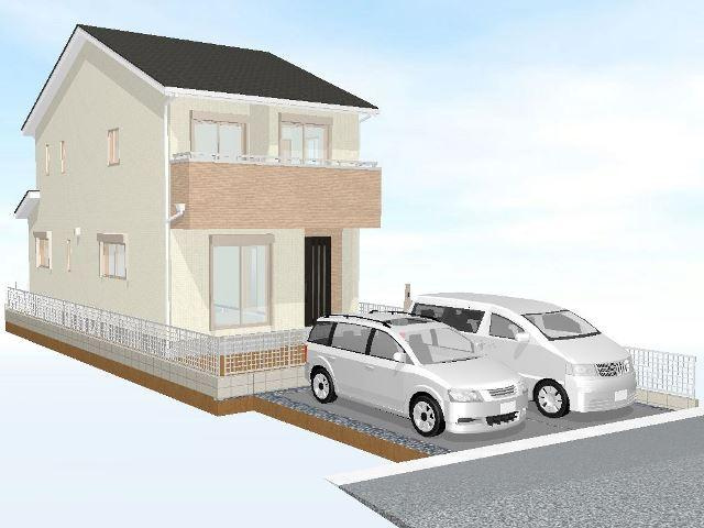 【トーヨーホーム売主/売建】前飛保町寺町ⅡＡ分譲の外観|外観完成イメージ　2台駐車可能