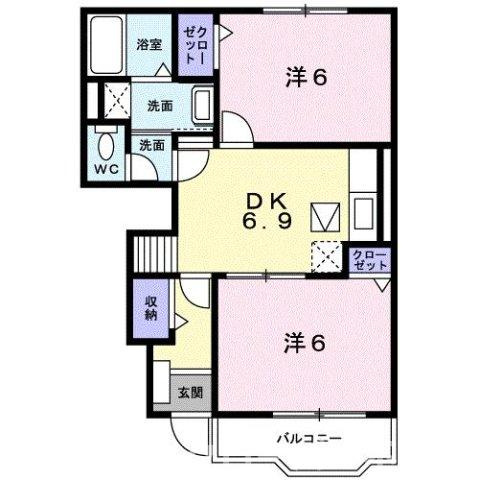 アクティ北鴨　Ｂの間取り