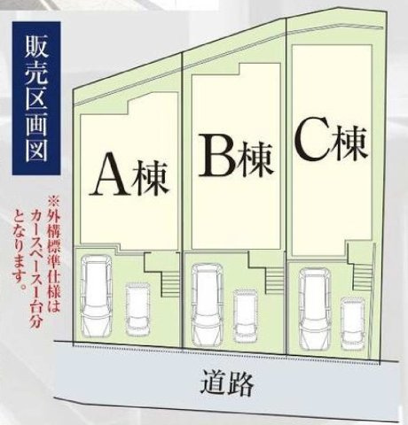 【横浜市港北区富士塚1丁目14-7全2棟新築戸建て】★仲介手数料無料★（篠原小学校・篠原中学校）の区画図