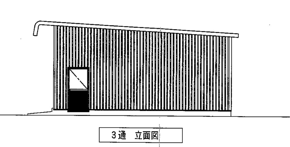 平川町43番地4貸倉庫の外観パース|立面図