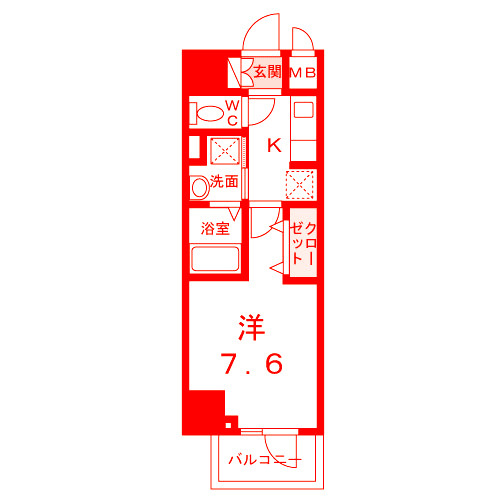平塚市八千代町の賃貸マンションの間取り