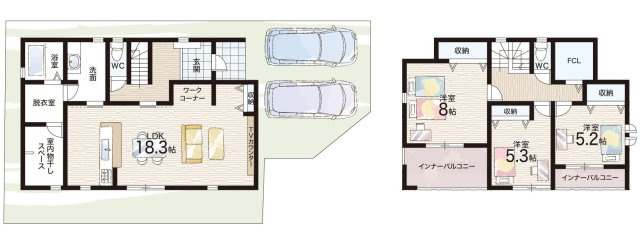 姫路市大津区天満　第8期　新築一戸建ての間取り|1号地