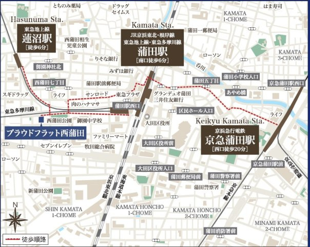 プラウドフラット西蒲田の地図