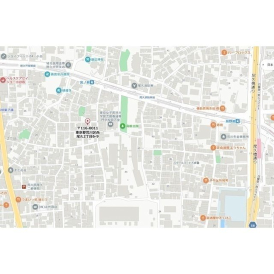 【地図】エクセラン西尾久South 