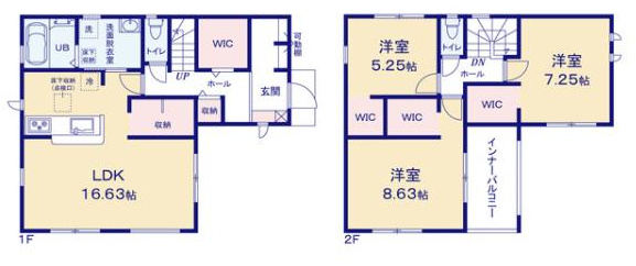 毎週末現地内覧会開催！泉佐野市南中樫井　新築戸建の間取り