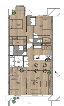 ラムーナ横浜戸塚フォレストリッジの間取り|3LDK、専有面積85.98m2、バルコニー面積16.52m2 間取り図