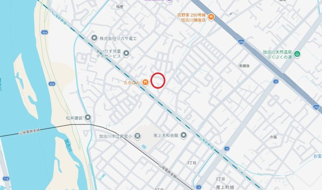 加古川市加古川町稲屋　　山陽電鉄「尾上の松駅」徒歩18分の地図