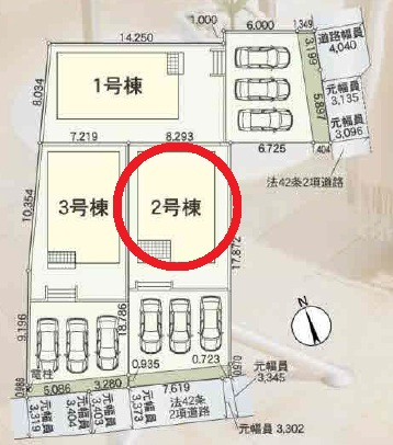 安城市小川町第10　新築分譲住宅　全3棟　2号棟の区画図