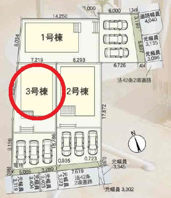 安城市小川町第10　新築分譲住宅　全3棟　3号棟の区画図