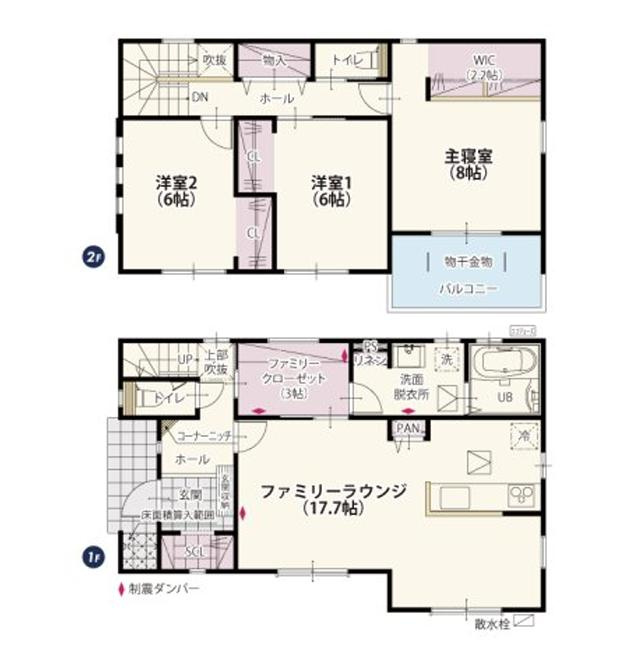 土浦市神立町第2期　新築戸建　4号棟の間取り