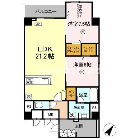 Kyokuyouモダンベース天神の間取り