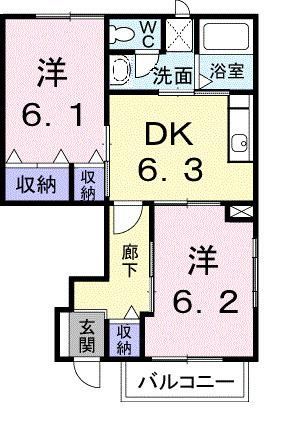 【間取り】 | パークサイド大道Ａ