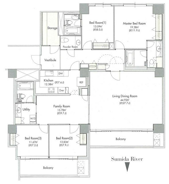 中央区新川１丁目の賃貸マンションの間取り