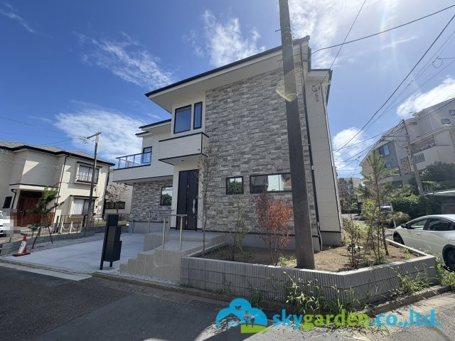 藤沢市鵠沼藤が谷４期　新築戸建　全１棟の外観|きれいな外観です
