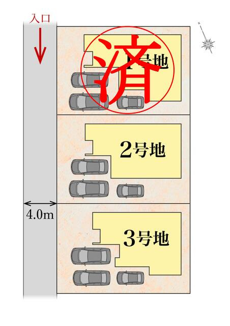 久留米市津福本町　新築戸建【3号地】の区画図