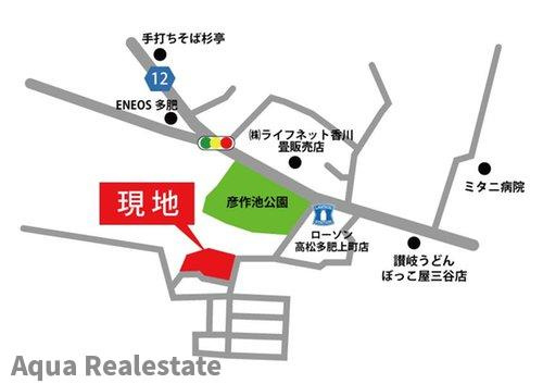 高松市多肥上町の新築一戸建の地図