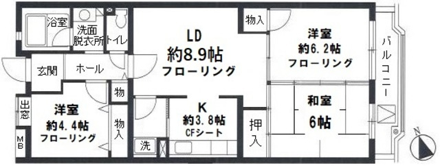 【間取り】 | ブランニュー別所4