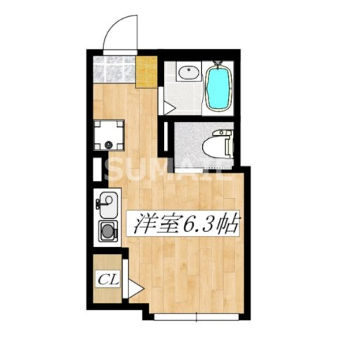 アーバンウェイル田端の間取り|バス・トイレ別の１Ｋ☆