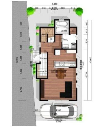 敷地面積26.62坪　売地　ふじみ野市苗間の参考プラン|参考プラン間取図１Ｆ