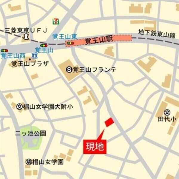 グランドゥール覚王山の地図