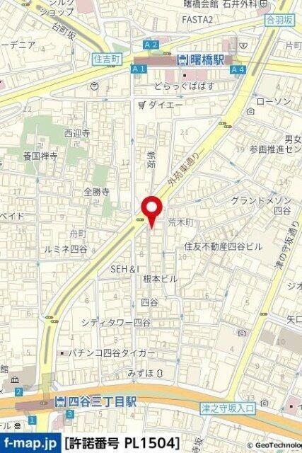 ソリテア四谷荒木町の地図