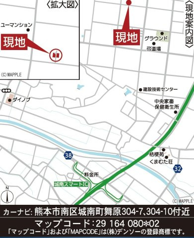 クレイドルガーデン／南区城南町舞原第８／1号棟の地図