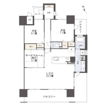 アルファステイツみなと公園の間取り