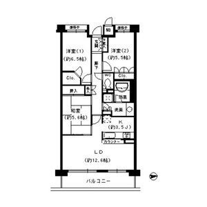 甲子園六石町ハイツの間取り