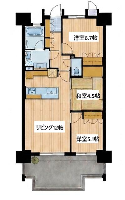 セレンシオ諏訪野アートマージュの間取り|使い勝手の良い間取りです♪
