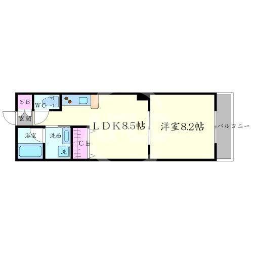 レインボーコート谷町五の間取り|レインボーコート谷町五　間取り