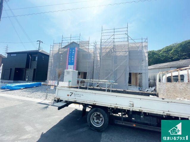 揖保郡太子町鵤　第7期　新築一戸建ての外観|周辺は落ち着いた街並みの住宅地！子育てがしやすい住環境です！まだ未完成ですが、現地でしかわからない事もございます。是非一度ご覧ください。