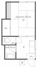 収納付き1Kのお部屋