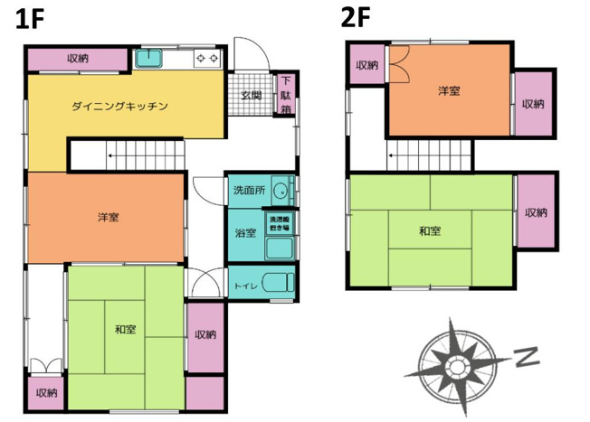 【間取り】 | 4DKはダイニングキッチンと4つの居室がある間取りです。大家族や二世帯住宅、または複数人で暮らす場合に適しています。食事スペースとくつろぎの場を分け、それぞれの個室も確保できるため、快適に過ごせます。