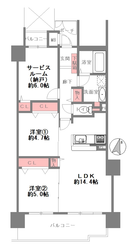 パラシオ北梅田の間取り
