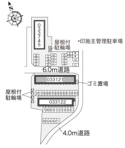 レオパレスエスピナカⅡの区画図