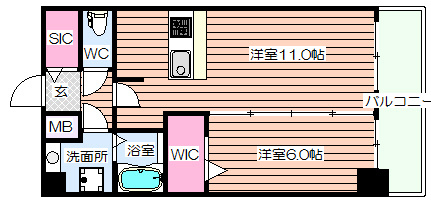 【間取り】 | プレサンス梅田東クォーレ