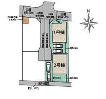 茅ヶ崎市香川４丁目　新築戸建　全２棟１号棟の区画図