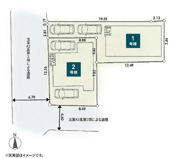 【区画図】 | 小田原市南町3丁目　新築戸建て　三の丸小学校徒歩11分