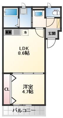 MISTRAL手柄山平和公園駅前の間取り
