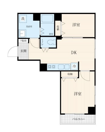 ディアライフ大塚の間取り|ディアライフ大塚：北西向き角部屋！全居室収納が付いた２ＤＫエアコン付きフルリフォーム物件です！