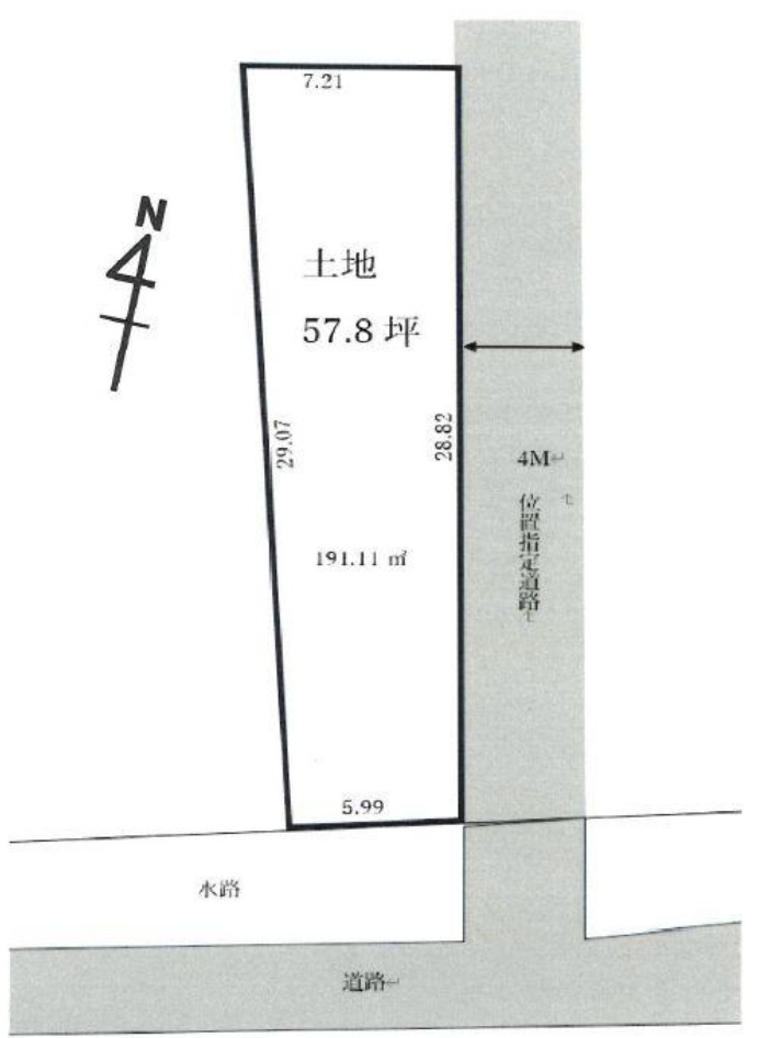 敷地面積57.8坪　売地　川越市天沼新田