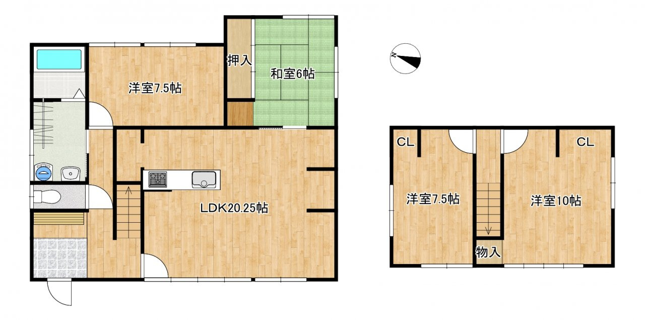 柏崎市大字下田尻　戸建ての間取り|【間取り図】間取り図です。4LDK住宅へと生まれ変わりました。広いリビングでゆったりと生活ができます。