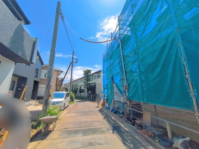 ふじみ野市長宮２丁目の新築一戸建の前面道路含む現地写真