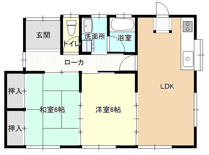 岡山市中区四御神の一戸建ての間取り
