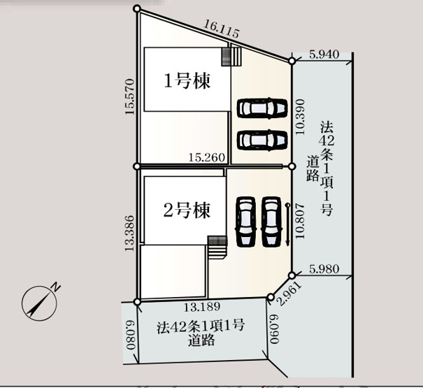 【区画図】 | 行田市藤原町　新築戸建　全2棟　2号棟